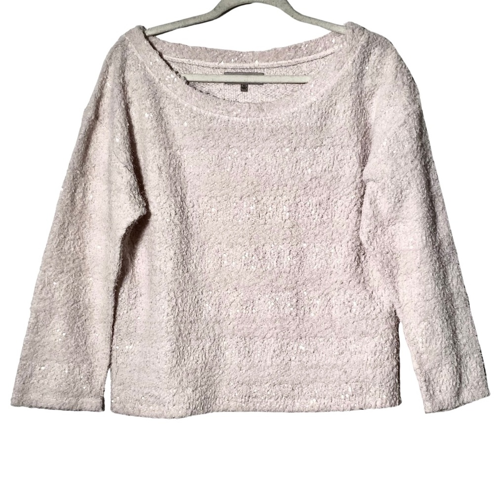 Heed Creamy White Sequin Pullover Sweater, Size Xs - image 1